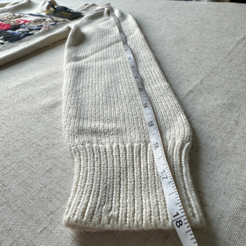 NWT Polo Ralph Lauren Girls Polo Bear Ski Lift Knit Sweater Cream 6X - Picture 14 of 14